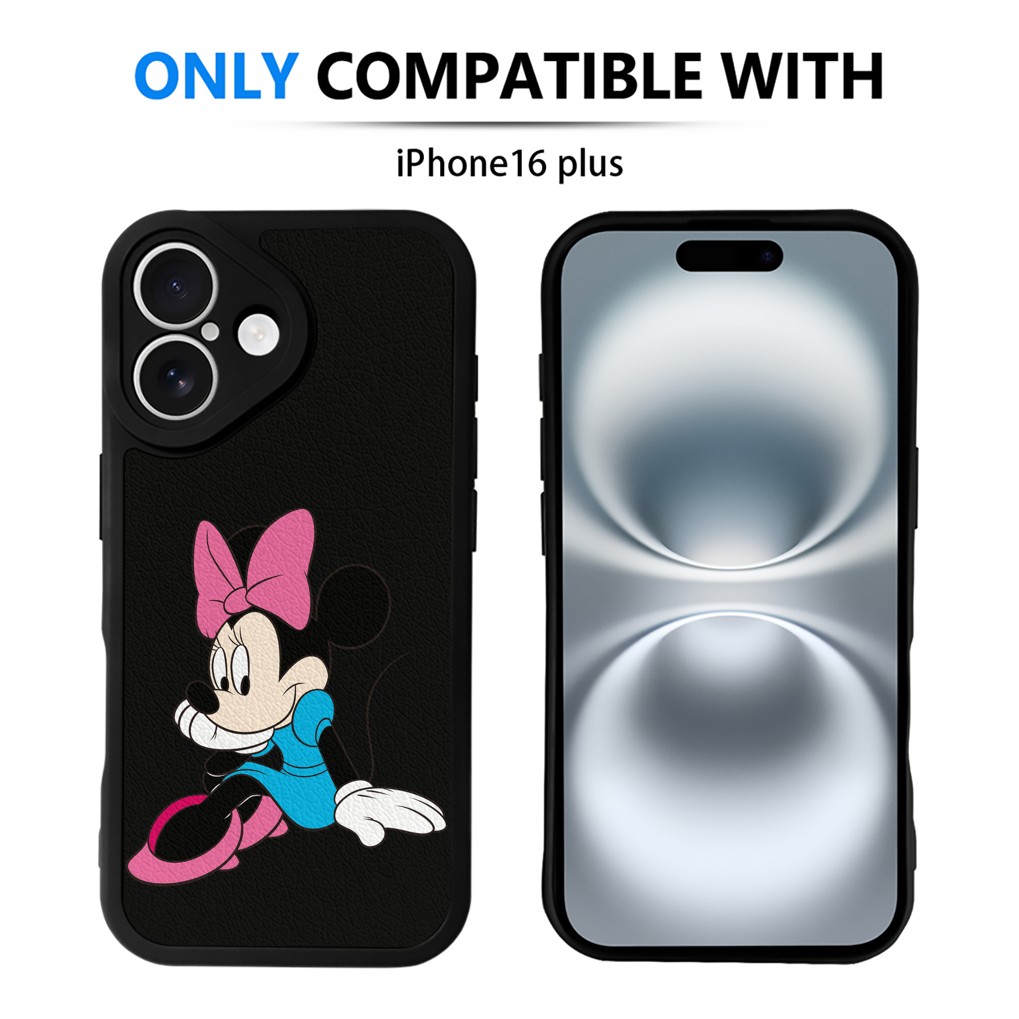 （画像用） ミッキーマウス Mickey Mouse 【iPhone 16シリーズ対応】シリコンスマホケース（レザー調） 材質：シリコン